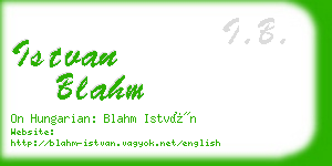 istvan blahm business card